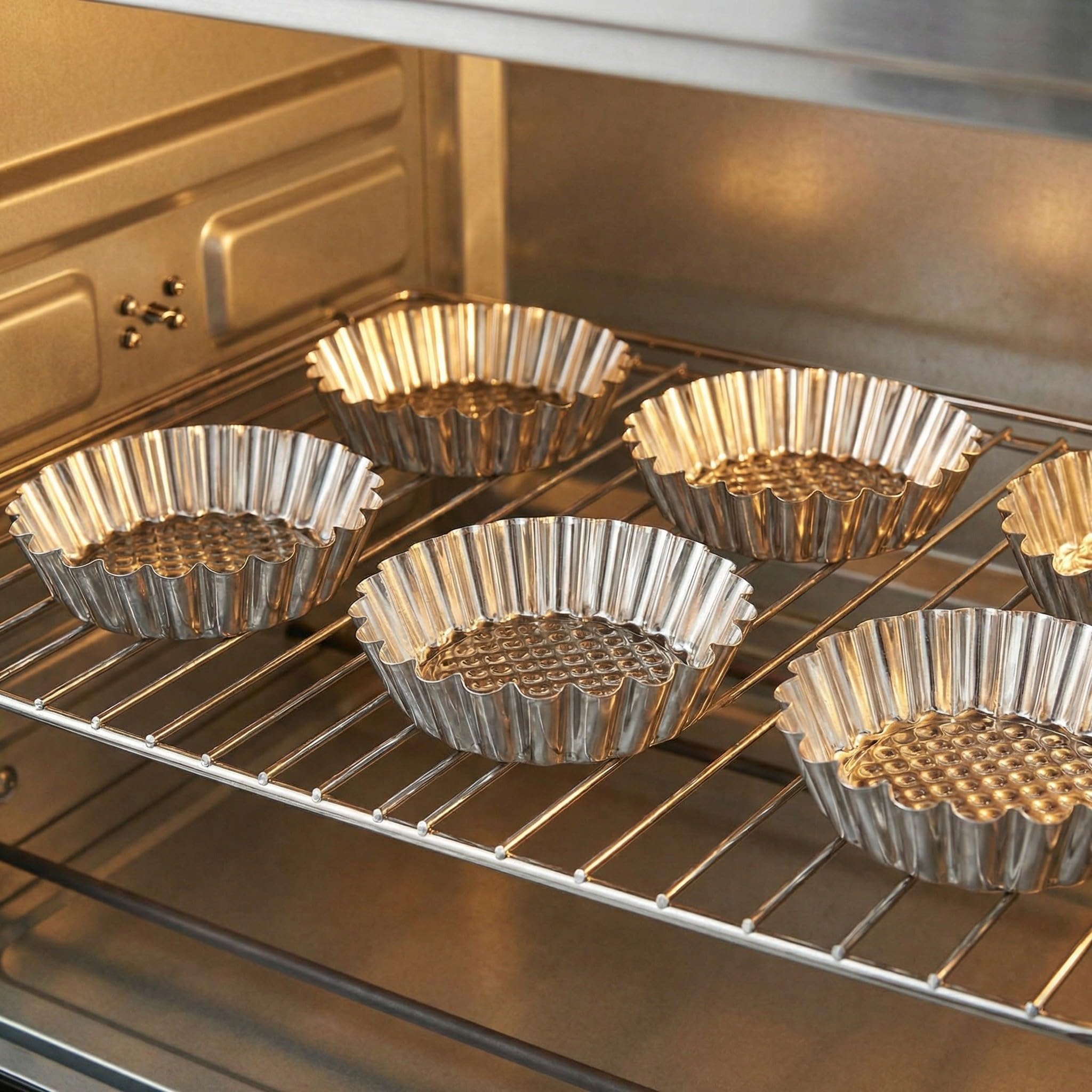Moules à Tartelette en Acier Inoxydable 25pcs Antiadhésifs pour Pâtisserie Professionnelle, Mini Moules Polyvalents pour Cupcakes et Tartes