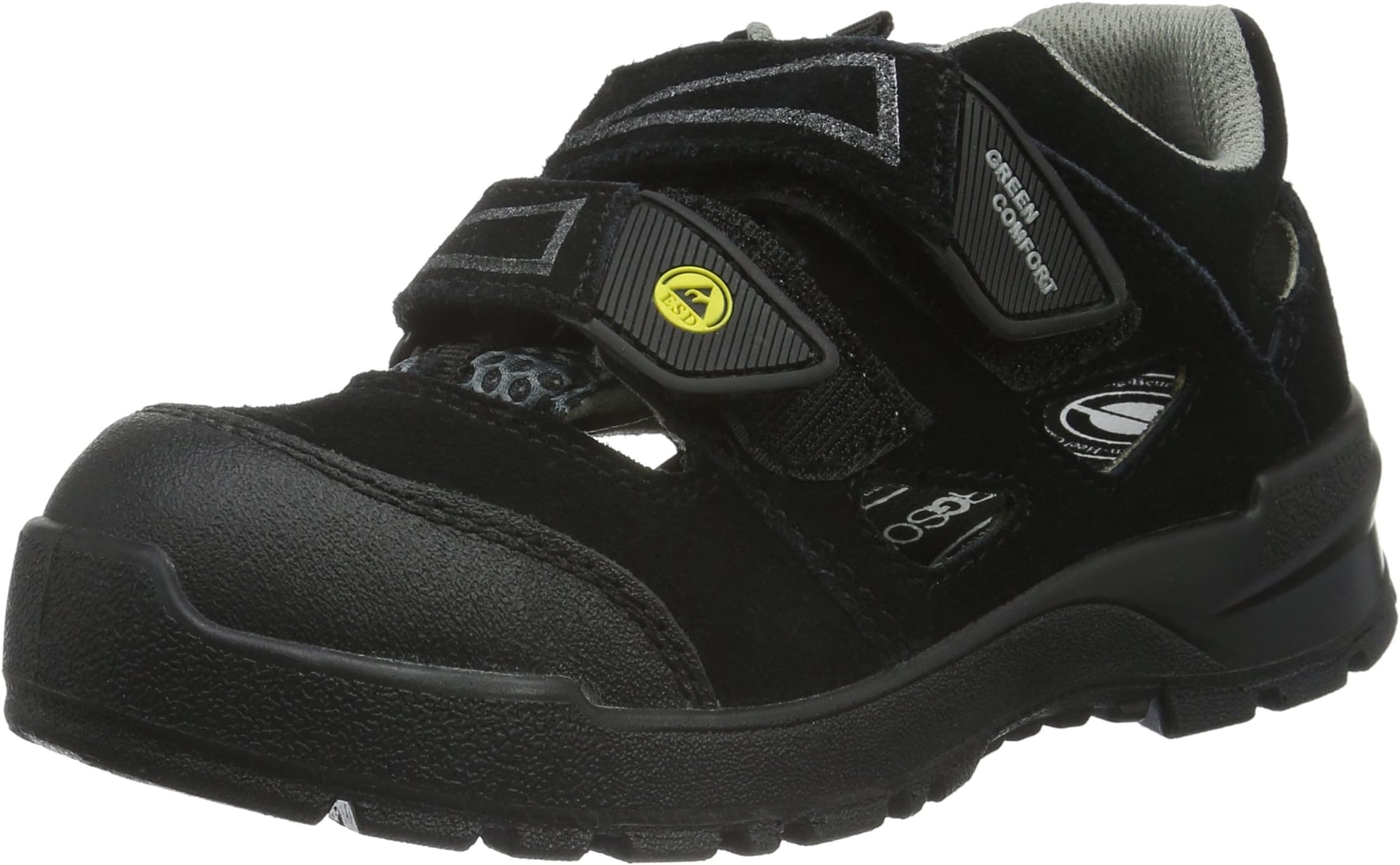 Sanita Workwear esd-Maja-S1P leather Sandal, Unisex Adults' Safety Shoes, Black - Schwarz (Black 2), 3 UK (36 EU)