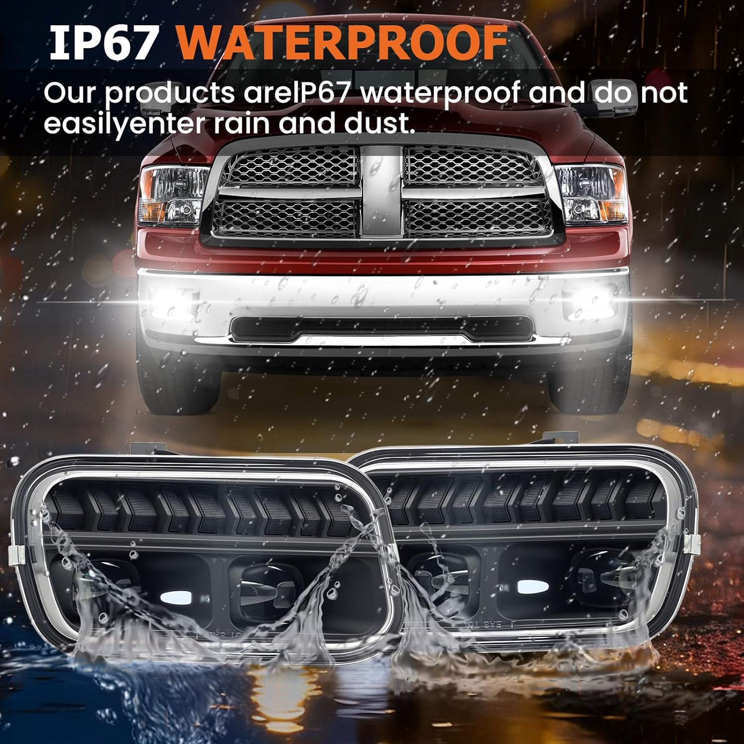 LED Fog Lights Compatible with 2009 2010 2011 2012 2013 2014 Ram 1500 2500 3500 Taillights with DRL 1 Pair Front Bumper Driving Fog Lamps clear lens