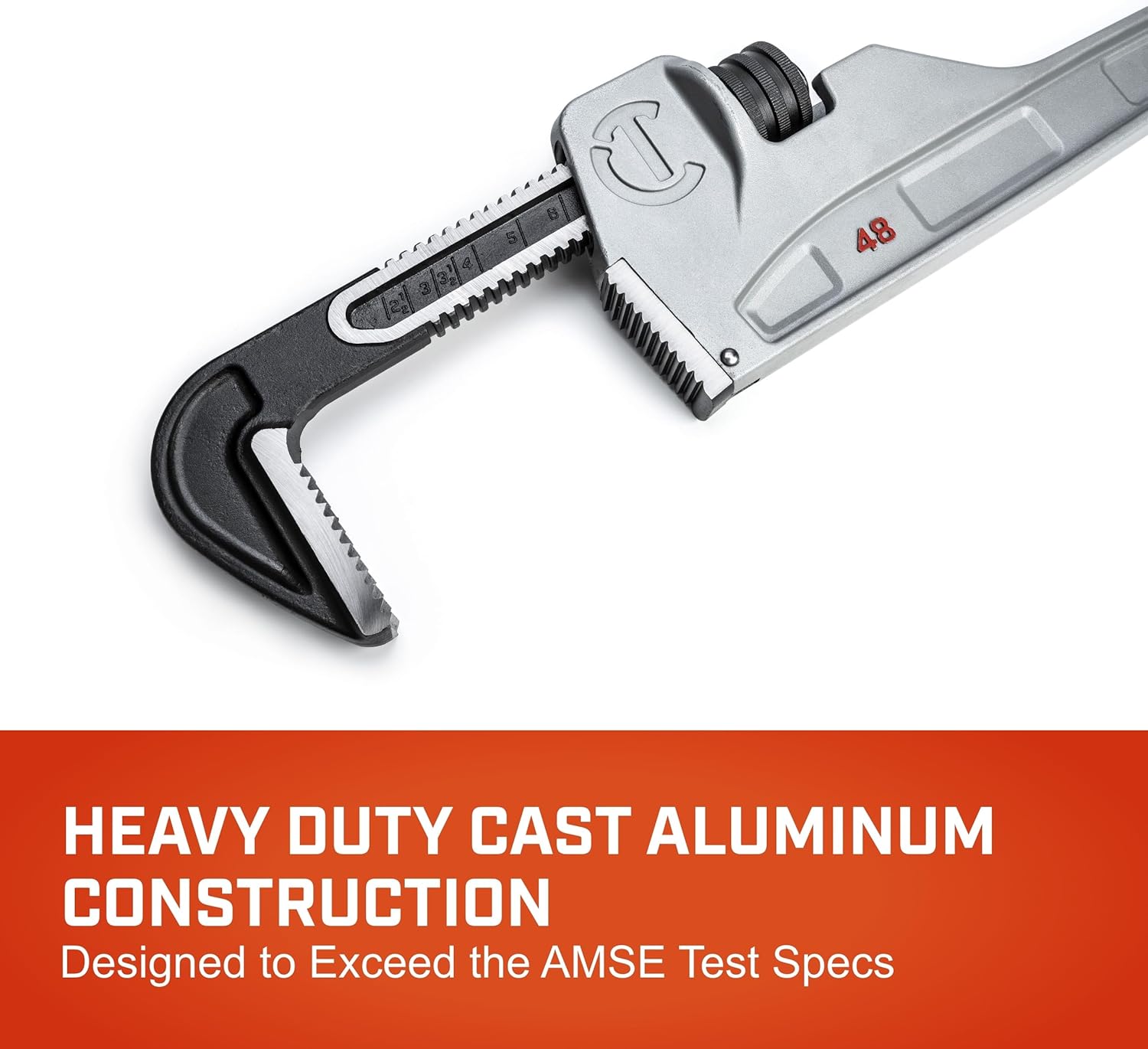 Crescent Aluminum Pipe Wrench - Plumbing, Mechanic, Home Improvement & Repair Tool - Adjustable Wrench - 48" - CAPW48