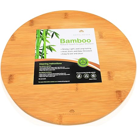 RoyalHouse Round Bamboo Cutting Board for Kitchen