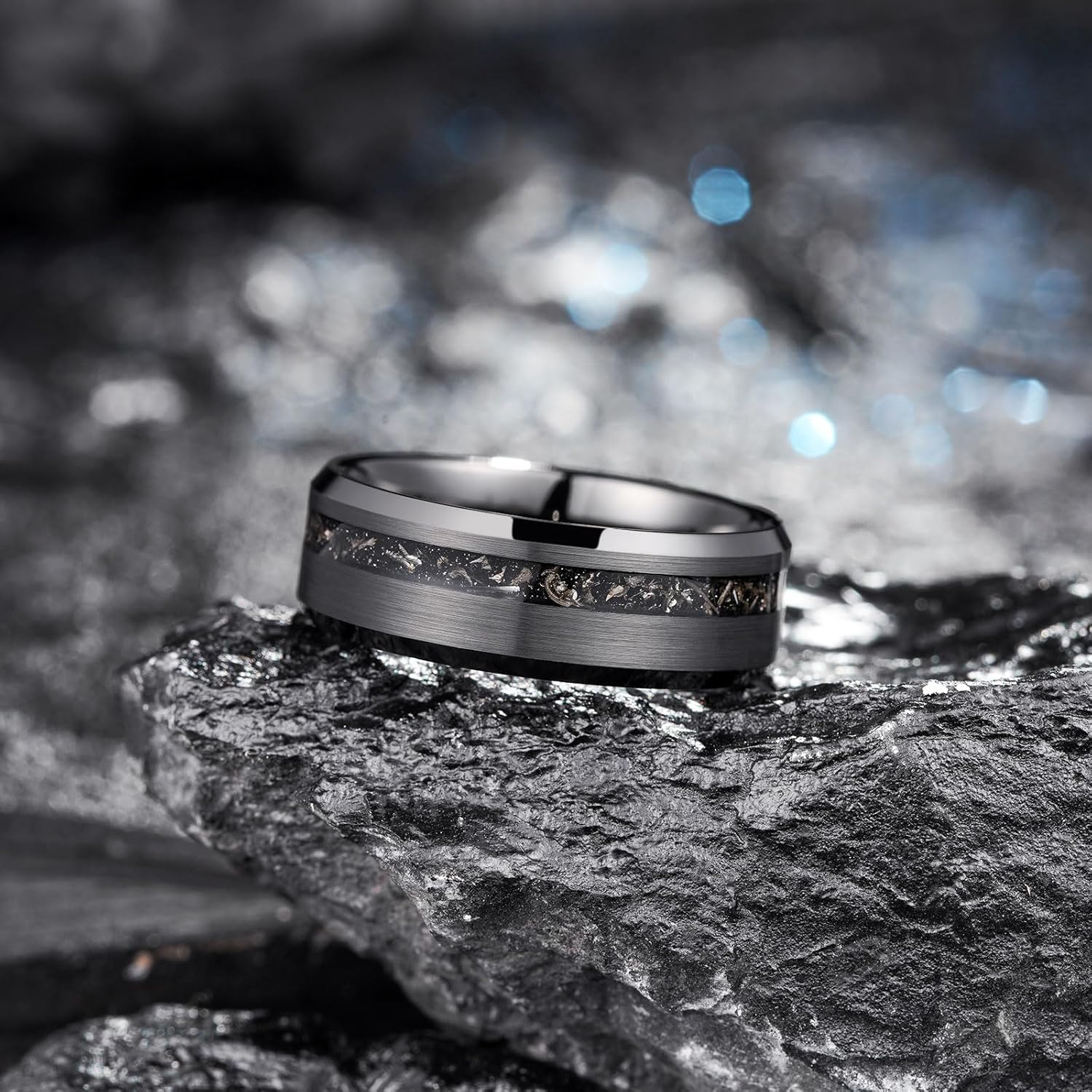 King Will Mens Wedding Band 8mm Tungsten Rings for Men Koa Wood Inlay Engagement Anniversary Ring Comfort Fit for Daily Wear Size 7-14 - Image 3