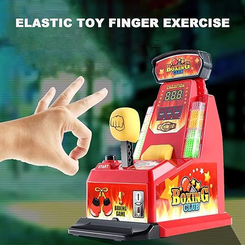 Miniatura 2 de Juego de boxeo de dedos, juguete de máquina de estiramiento de lucha, juguete de boxeo de escritorio, retro, mini arcade, juego integrador de boxeo,