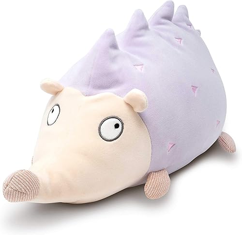 Cuddle Barn Hoyo The Hedgehog - Almohada de peluche súper suave de color morado lavanda claro para abrazar, 20 pulgadas
