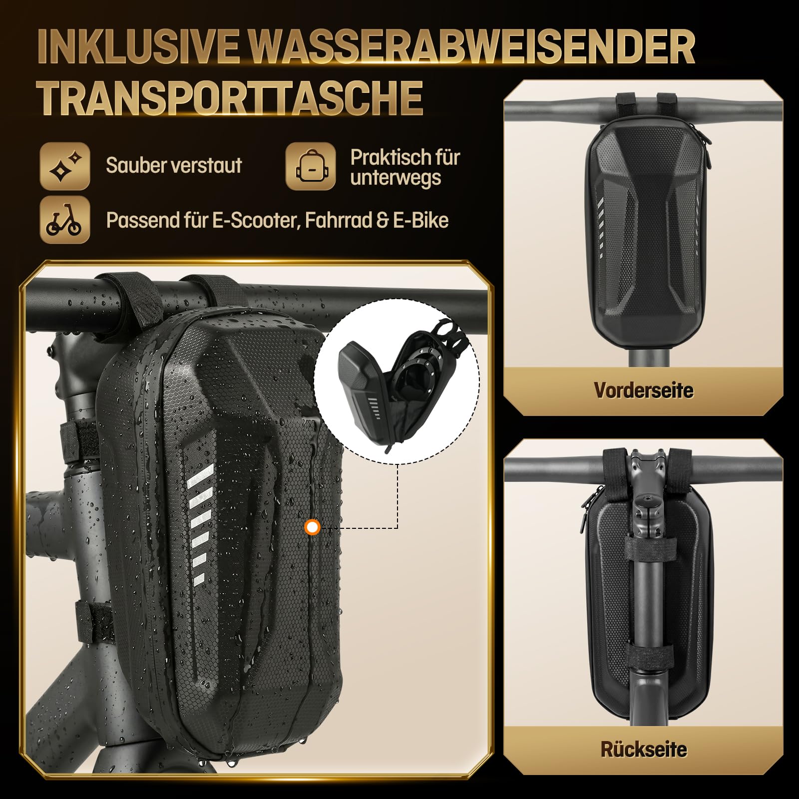 E Scooter Schloss mit Zahlencode, 90 cm, mit Tasche | 8 mm Stahlkette, ohne Schlüssel, 10 cm Öffnung, Transporttasche, für E-Scooter, Fahrrad & E-Bike