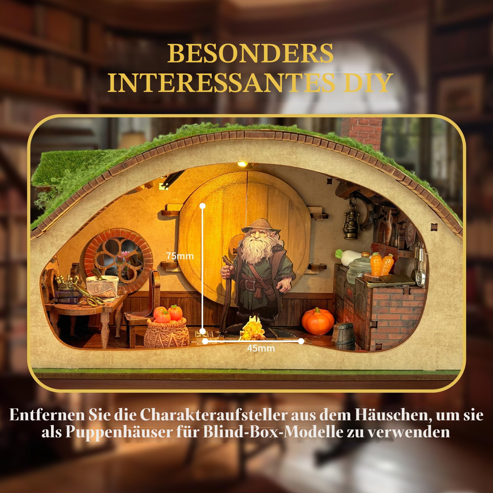 DIY Miniaturhaus Kit - Holz 3D Puzzles Blind Box Design, Stressabbau Handwerk für Teenager & Erwachsene, Puppenhaus Kit Geschenk & Heimdekoration