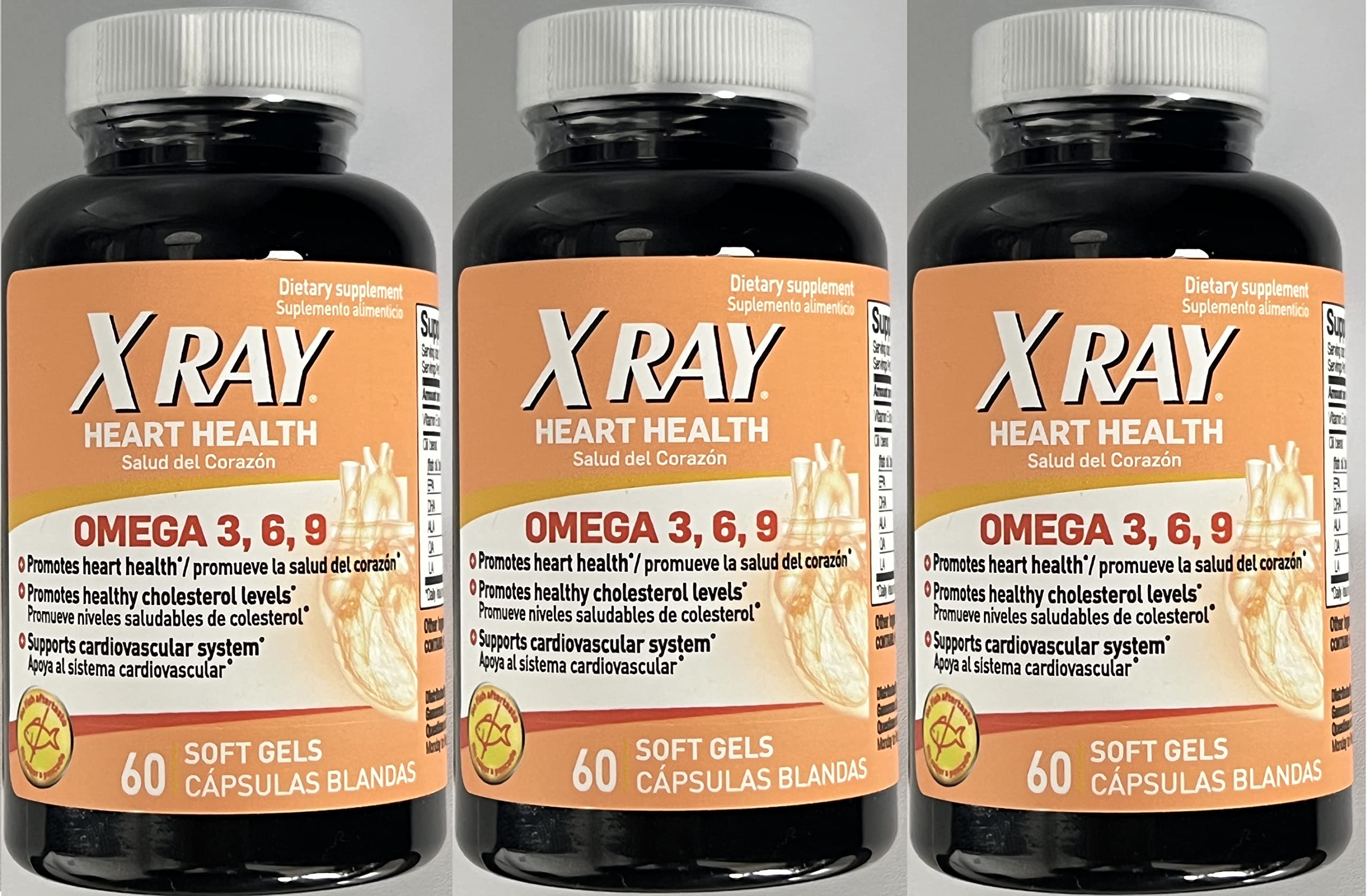 X Ray Heart Health Omega 3,6,9 Dietary Supplement, 60 Soft Gels Pack