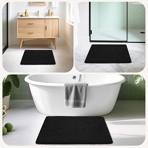 Miniatura 8 de Alfombras de baño antideslizantes de 24"x16", tapetes de baño absorbentes de secado rápido, alfombras de baño de microfibra afelpada, felpa