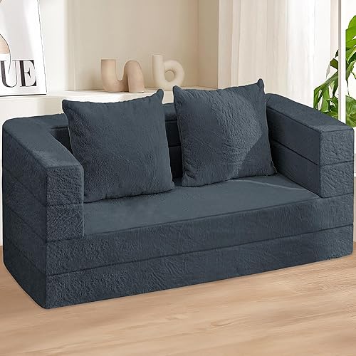 Miniatura 154 de Cama humana gigante para perro, cama 3 en 1 para perro de tamaño humano con funda de piel sintética lavable, cama grande plegable para mascotas con