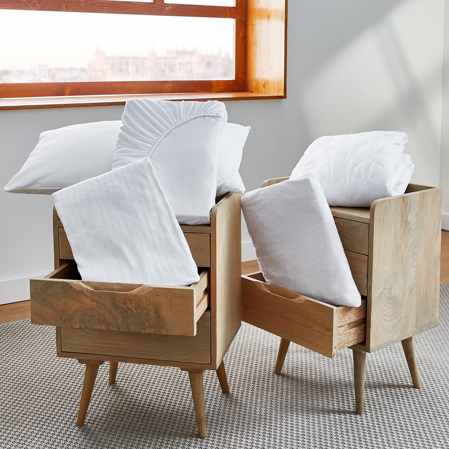 Pikolin Home - Wodoodporny ochraniacz na materac frotte i oddychający, chłonny, certyfikat Oeko-Tex, do łóżek dziecięcych o wysokości 80, do 32 cm wysokości, nakładka na materac 80 x 130 cm