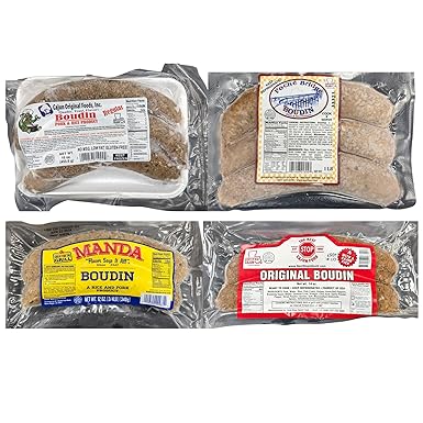 Boudin Sampler Kit - Explore the Authentic Flavors of Louisiana with Best Stop, Cajun Original, Poches, and Manda Boudin All in One Package by Creole Foods of Louisiana