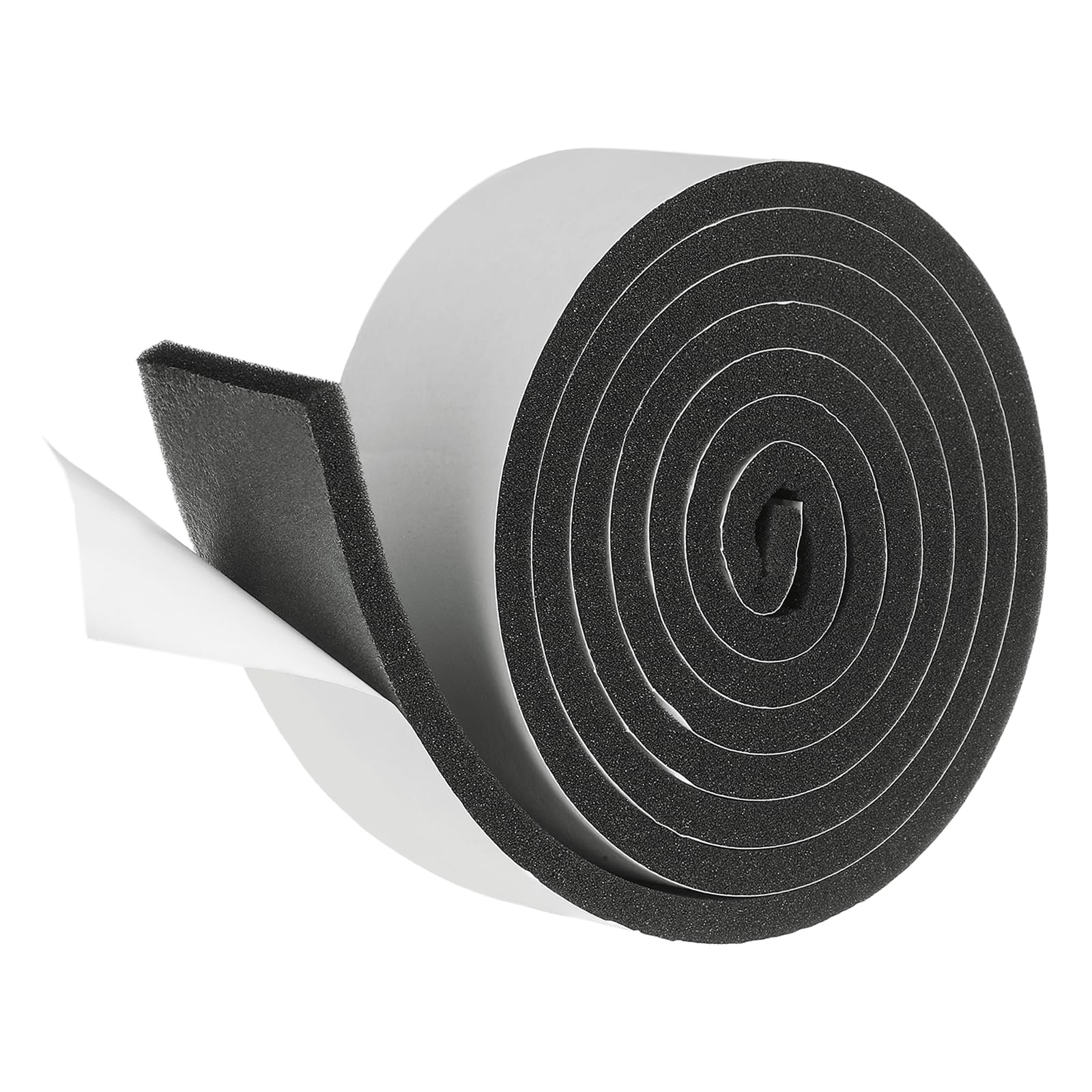 sourcing map Weather Stripping Door Seal, 50mm x 8mm Adhesive Foam Tape Seal Soundproof Insulation Strips for Door Frame Window Gaps (6.5 Feet)