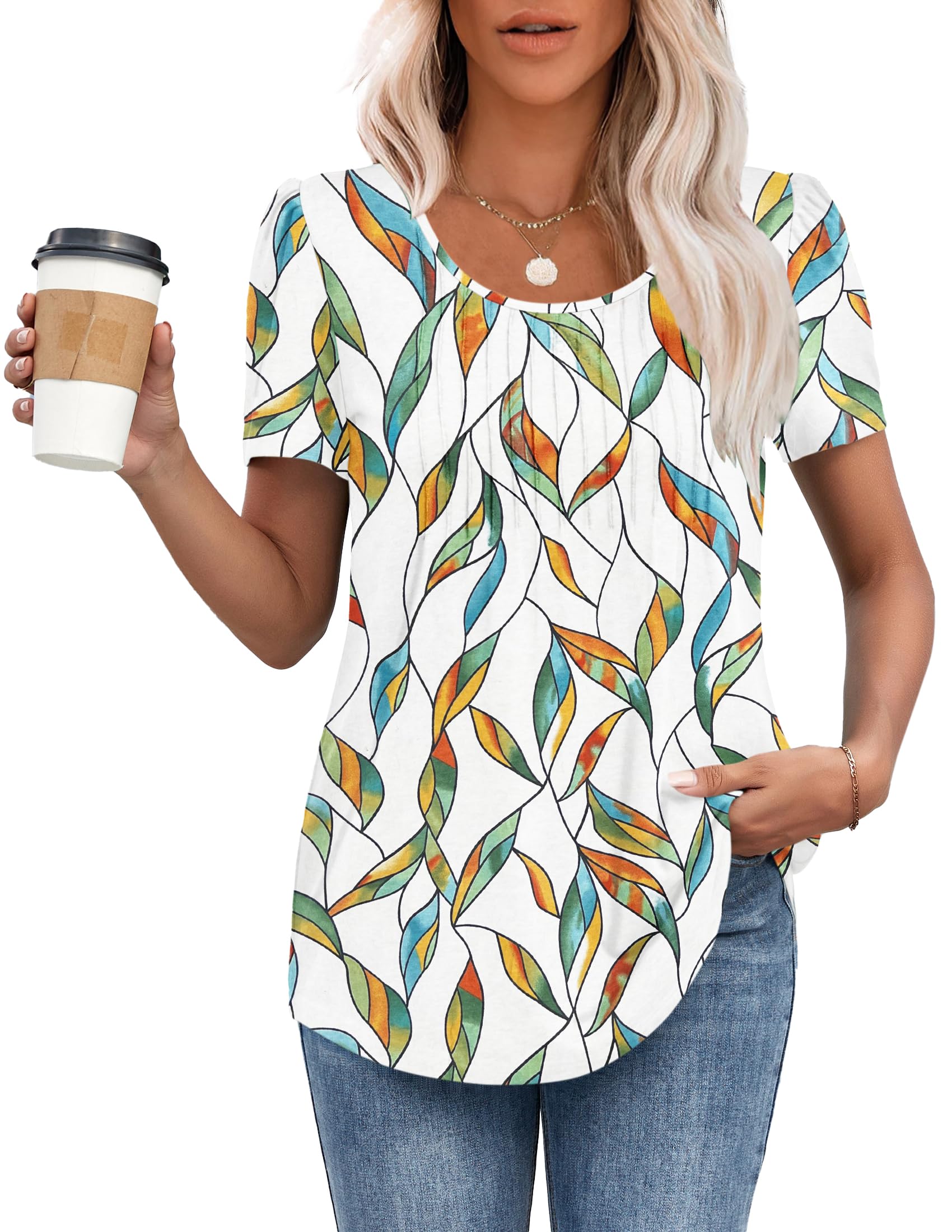 MOLERANI T-Shirts für Damen Kurzarm Oberteile Soft T-Shirt mit Rundhalsausschnitt Loose Casual Sommer Tops