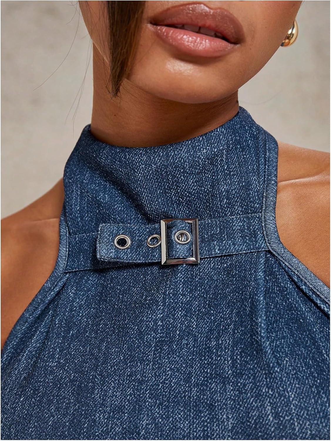 SOLY HUX Women's Summer Tank Tops Mock Neck Sleeveless Asymmetrical Hem Casual Going Out Top - Image 4