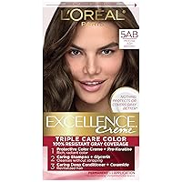 Vista 135 de L'Oreal Paris Excellence Creme - Coloración permanente para el cabello, castaño oscuro 4, 100% de cobertura de canas, paquete de 2
