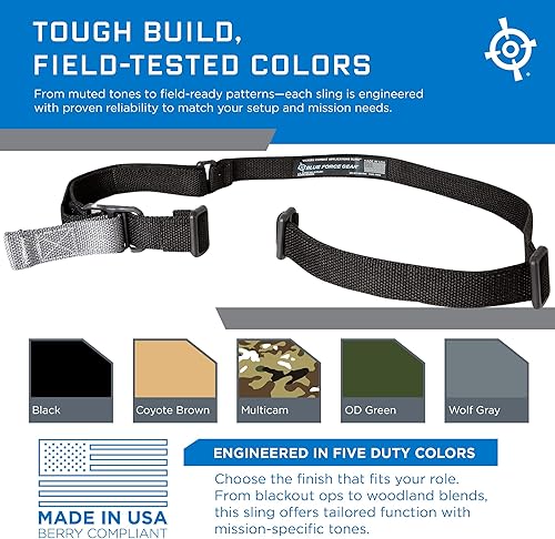Miniatura 10 de Blue Force Gear Vickers Sling  Eslinga de 2 puntos se ajusta para posiciones de transporte  54-64 pulgadas