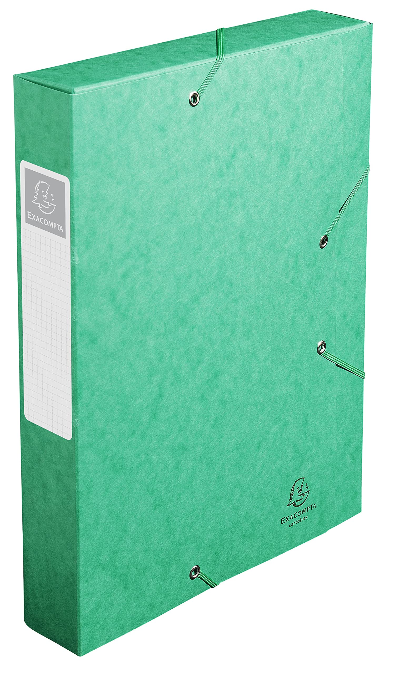 Exacompta - rif. 16003H - 10 scatole portaprogetti con elastici CARTOBOX - consegnate a piatto - dorso da 6 cm - carta lustrée - 600g/m² - 25X33cm - formato per archiviazione A4 - colore verde