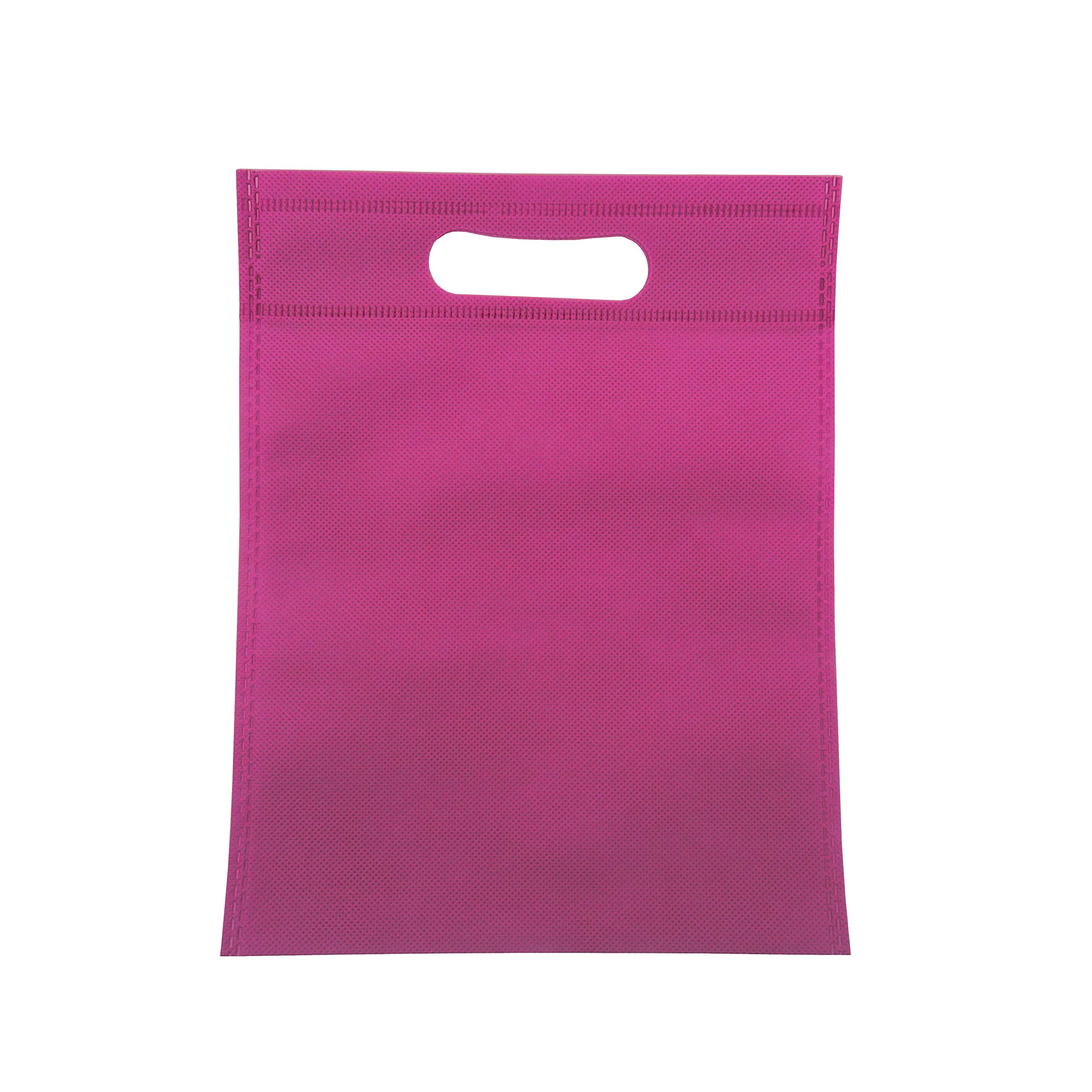 BOLSAS 100 Pieza Tela no Tejido,con asa Troquelada.Bolsas de Compra Reutilizable. (Fucsia, 35x45cm)