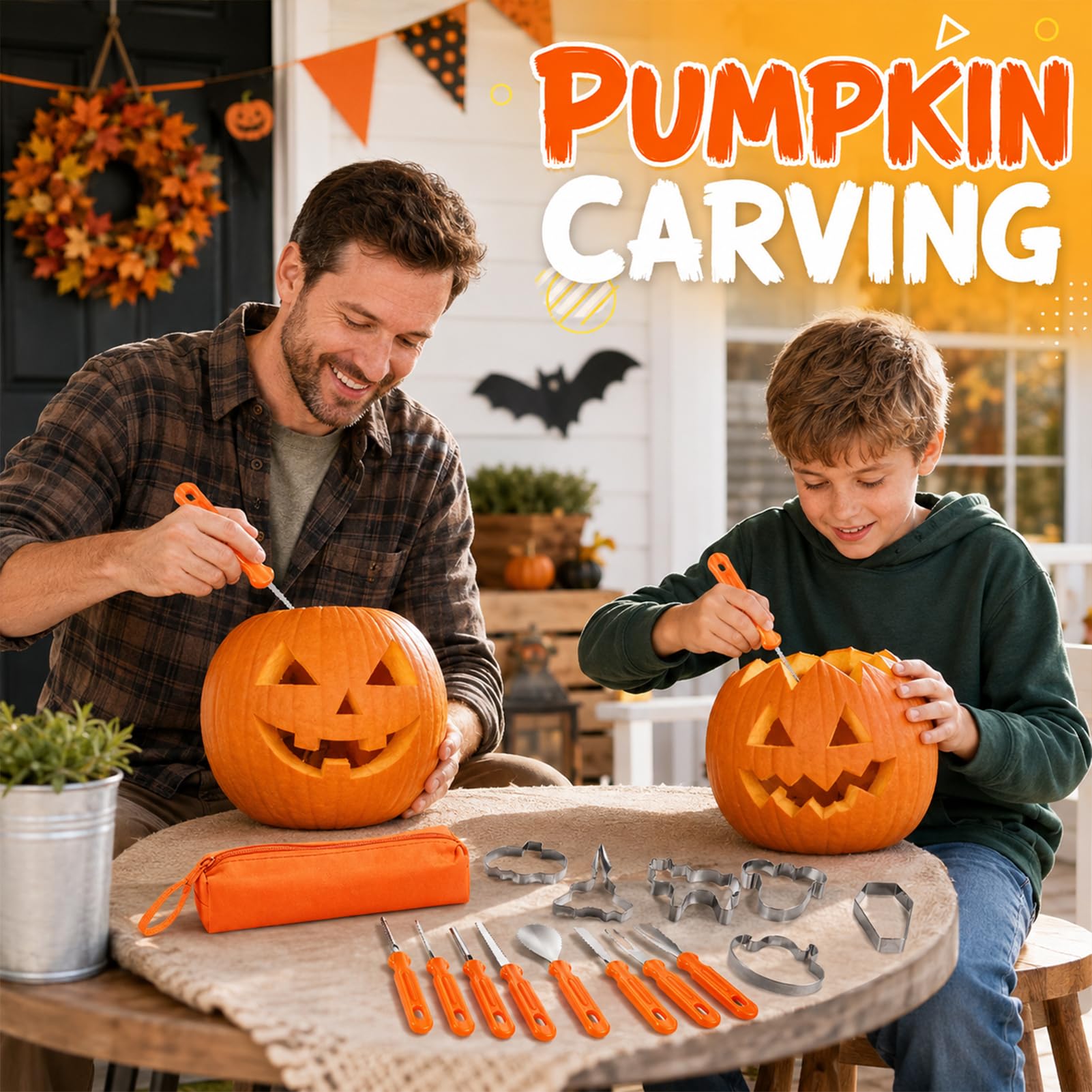 Kit di strumenti per intagliare la zucca, taglierine di Halloween per