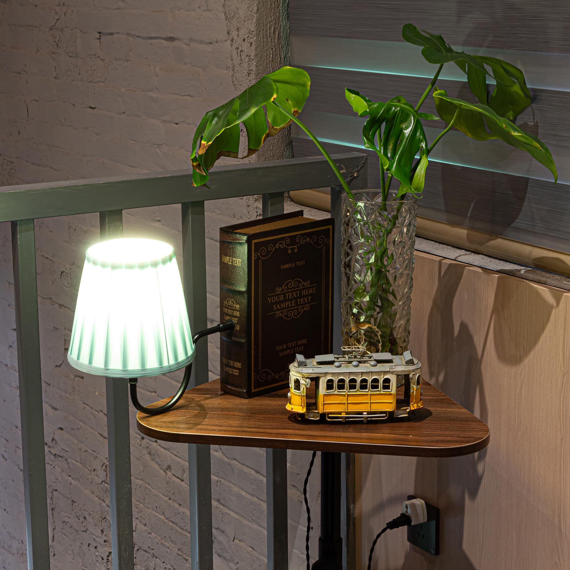 LED Buchlampe mit Fernbedienung, Vintage Dimmbar Nachttischlampe mit Stoffschirm 1xE27-Fassung,2er-Satz Wiederaufladbare Tischlampe Zeitschaltuhr für Nachttisch Beistelltisch -TD0619