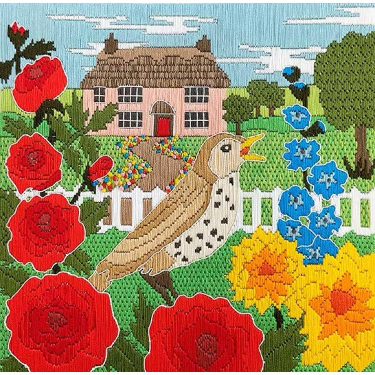 Bothy Threads Multifarbig Silken Long Stitch Kit - Cottage Garden