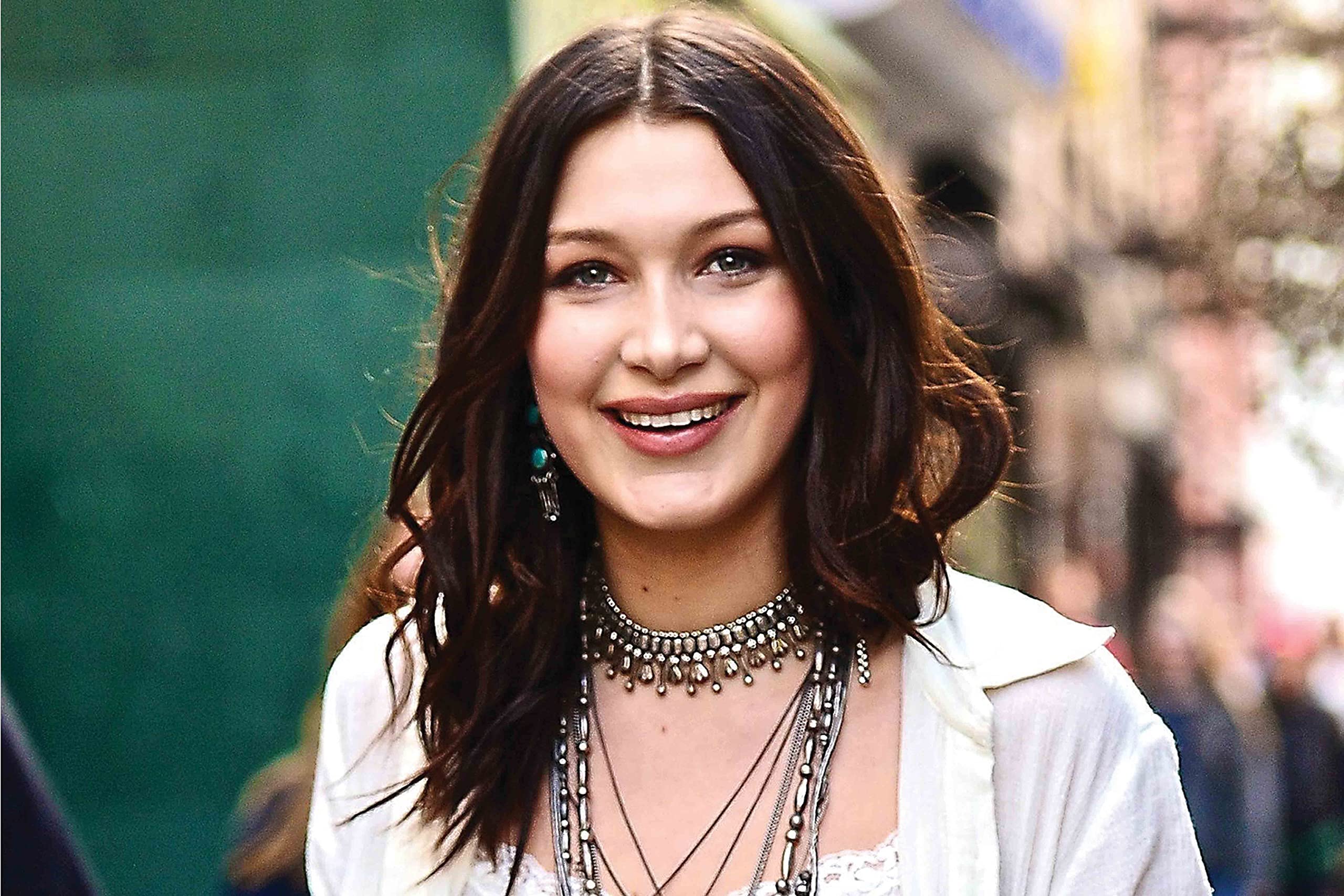 Yellow Alley Bella Hadid Sticker Wall Poster|International Model Poster|Poster for Hotels/Shops/Living Room|Decorative Home Wall Poster|Poster for Wall Decoration|Self Adhesive Paper Poster