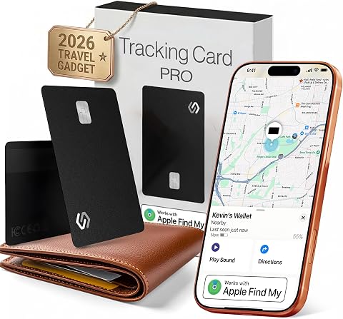 SPOTMINDERS Apple MFi Certified Wallet Tracker PRO - Slim Rechargeable Bluetooth