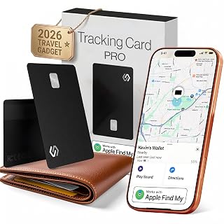 SPOTMINDERS Apple MFi Certified Wallet Tracker PRO Bank Card Design - Works With Apple Find My Tracking Card for Wallet Card Rechargeable Tag IP68 0.07in Slim Iphone Item Finder for Luggage Tags Purse