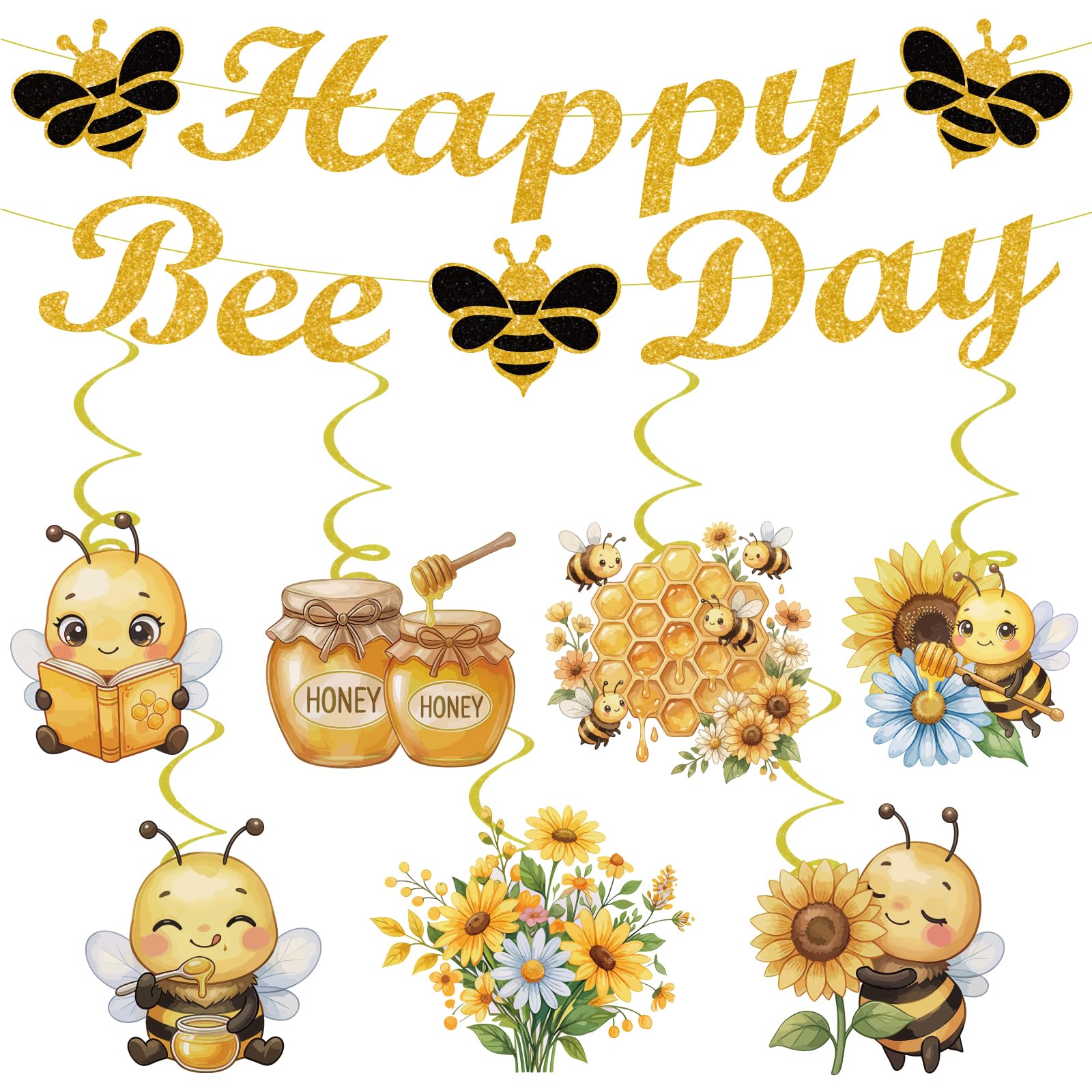 Happy Bee Day Birthday Decorations - Bee Baby Shower Decorations Neutral