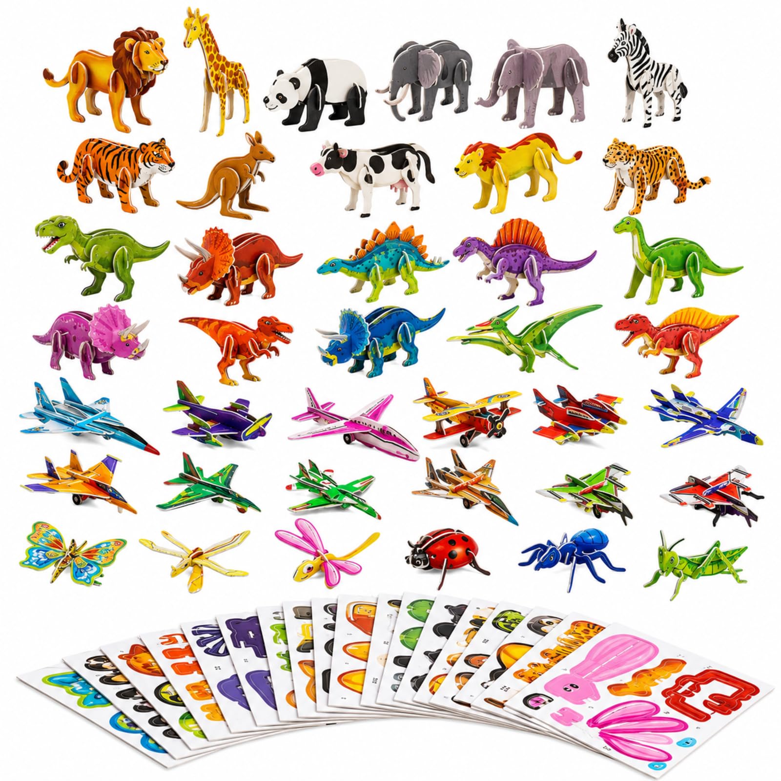 100Pcs 3D Cartoon Puzzle Set, Family Activity for Bonding, 3D Jigsaw Puzzles with Cartoon Designs, Compact Size for Easy Storage