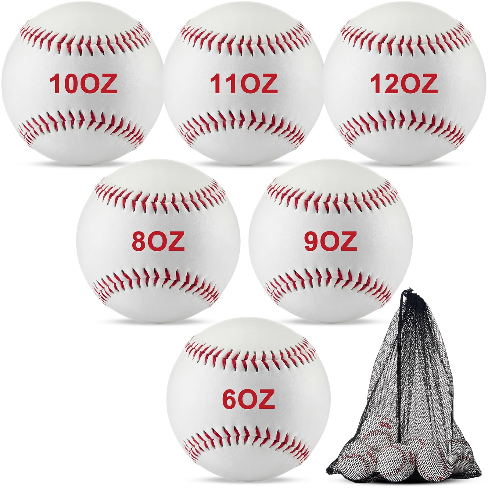 Jenaai 6 Pcs Weighted Baseballs for Pitching Throwing Training