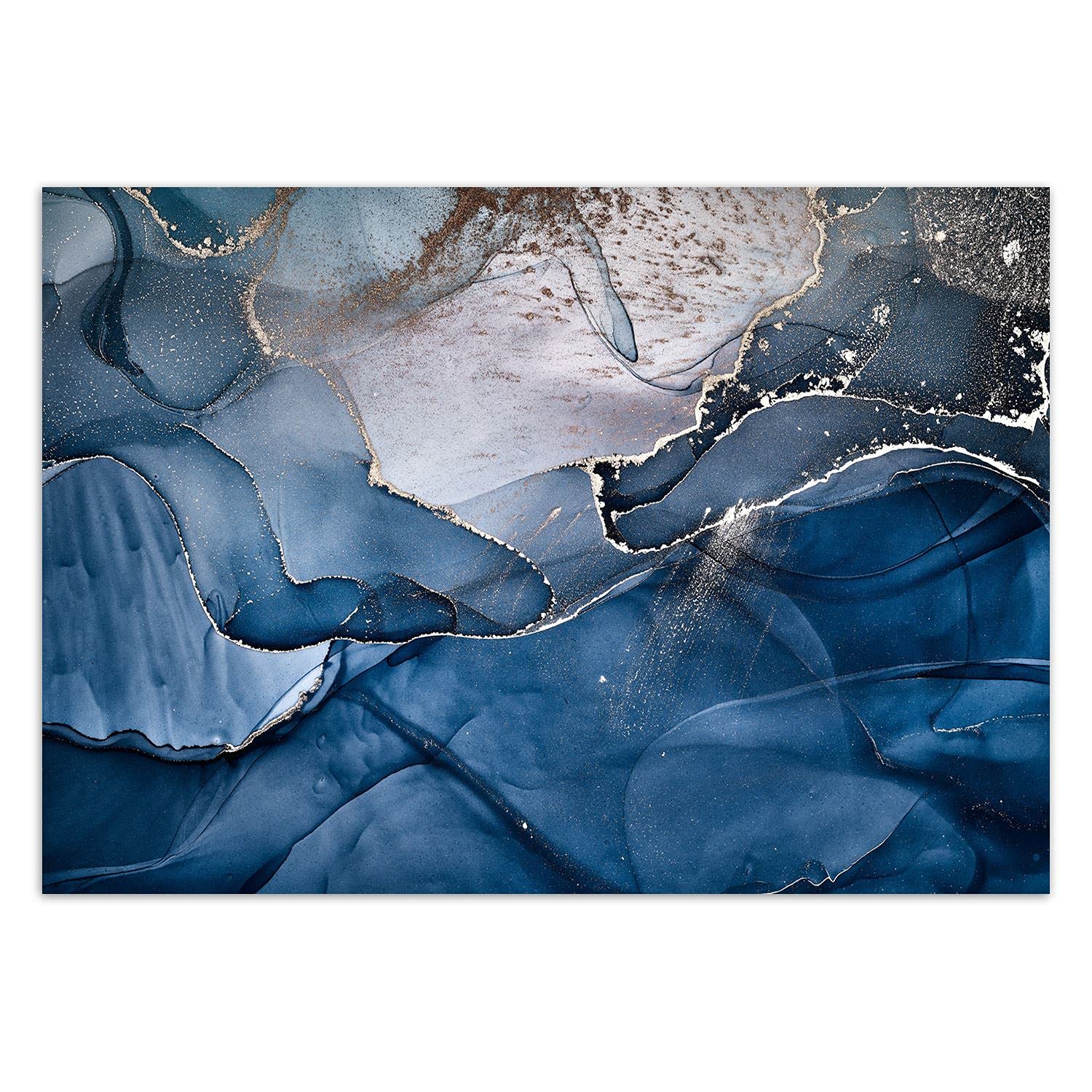 Feeby Carta Da Parati Minerale Sezione Trasversale Marmo 350x245 cm blu Fotomurale Tessuto Non Tessuto Per Casa Ufficio Camera Da Letto Gabinetto Soggiorno Astratto Struttura Pietra