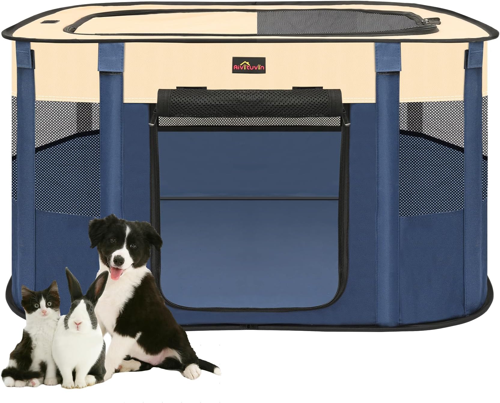Aivituvin Pet Playpen, Puppy Playpen, Foldable Cat Playpen