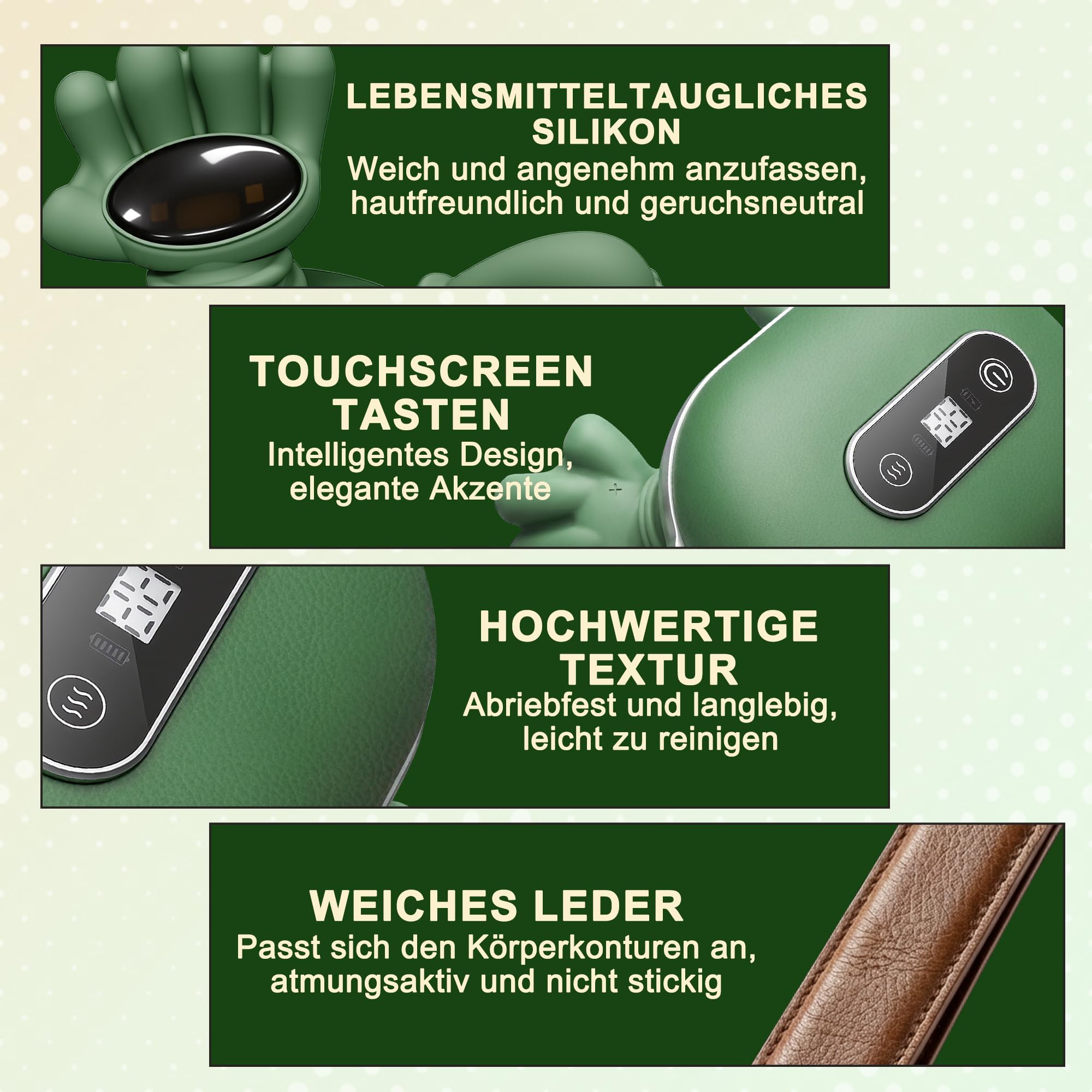 Massagegerät, 4D Nackenmassagegerät, Touchscreen-Tasten, mit 3 Massageprogrammen und 2 Heizstufen, Entspannt die Muskeln und lindert Müdigkeit, Das Perfekte Geschenk für Familie und Freunde.