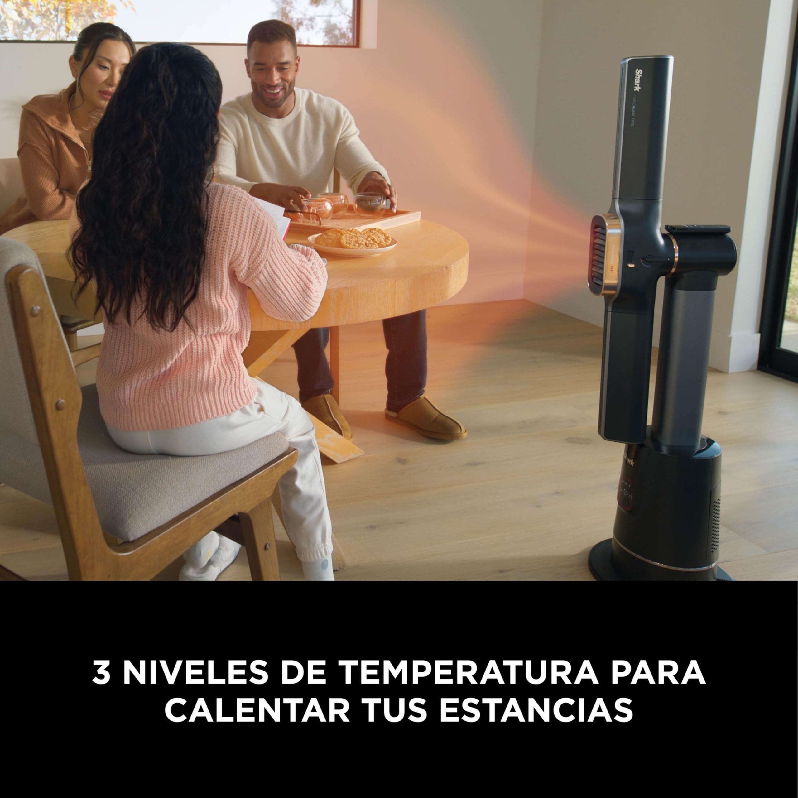 Shark TurboBlade, Ventilador + Calentador 2 en 1, Negro, TH200EU | Ventilador Doble y Calentador, Mando a Distancia