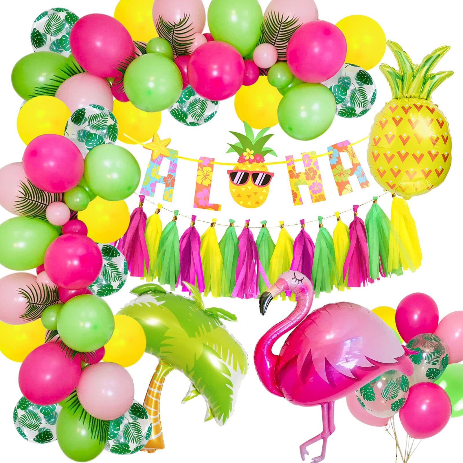 Buy Hawaiian Party Decorations, Tropical Party Decorations Set with