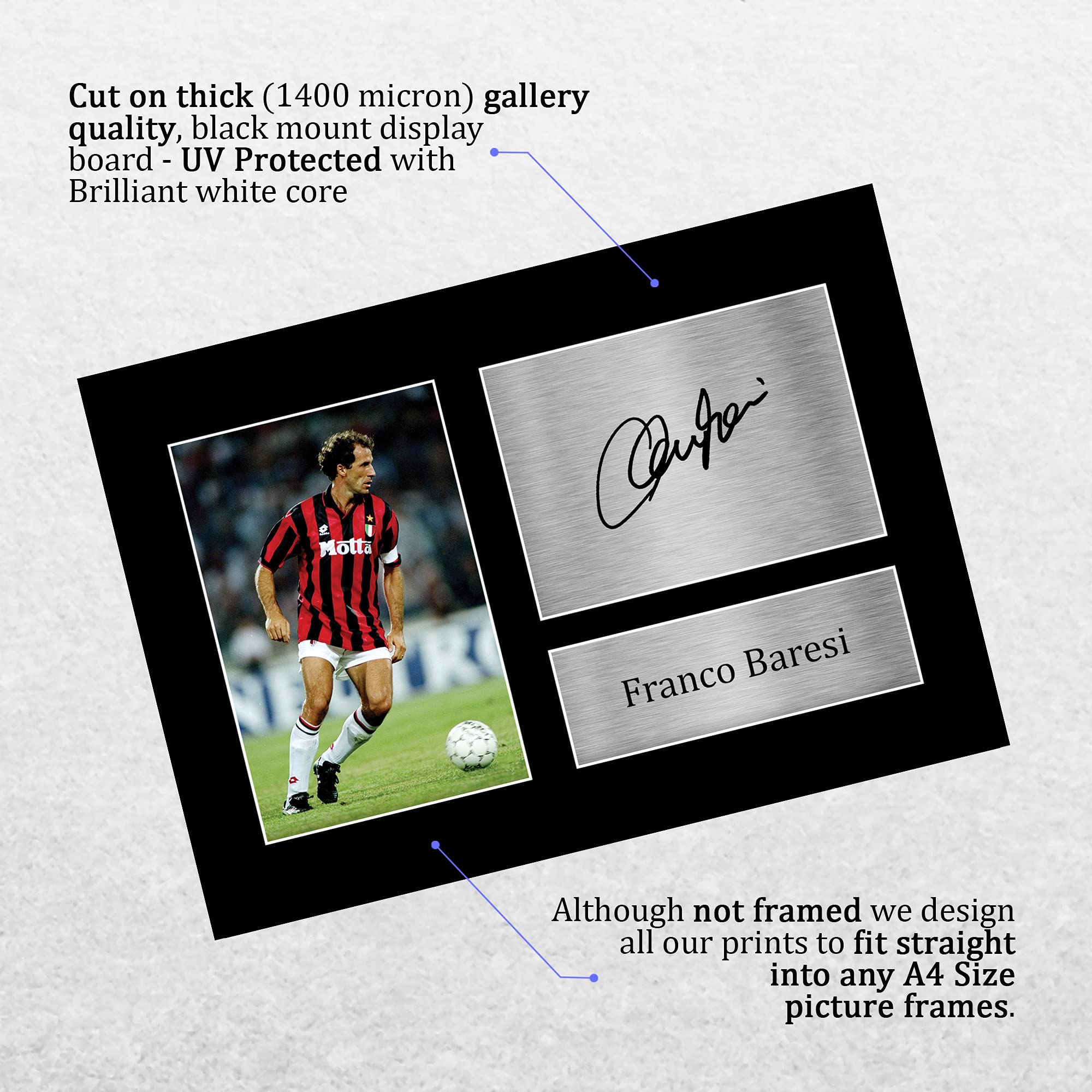 Franco Baresi AC Milan A4 Autograph Print Gift