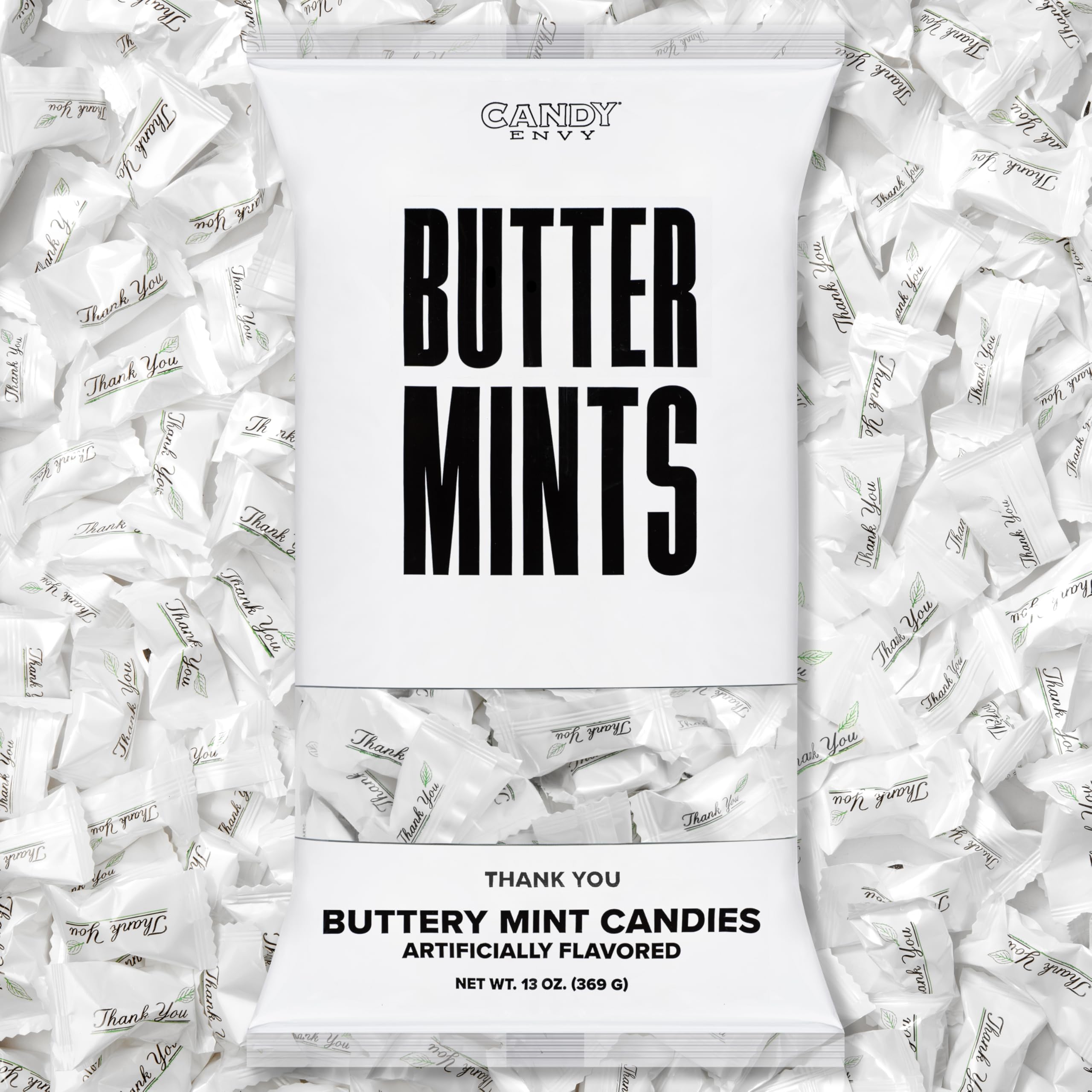 Candy Envy - Thank You Buttermints - 13 oz. Bag - Approximately 100 Individually Wrapped Candy Mints