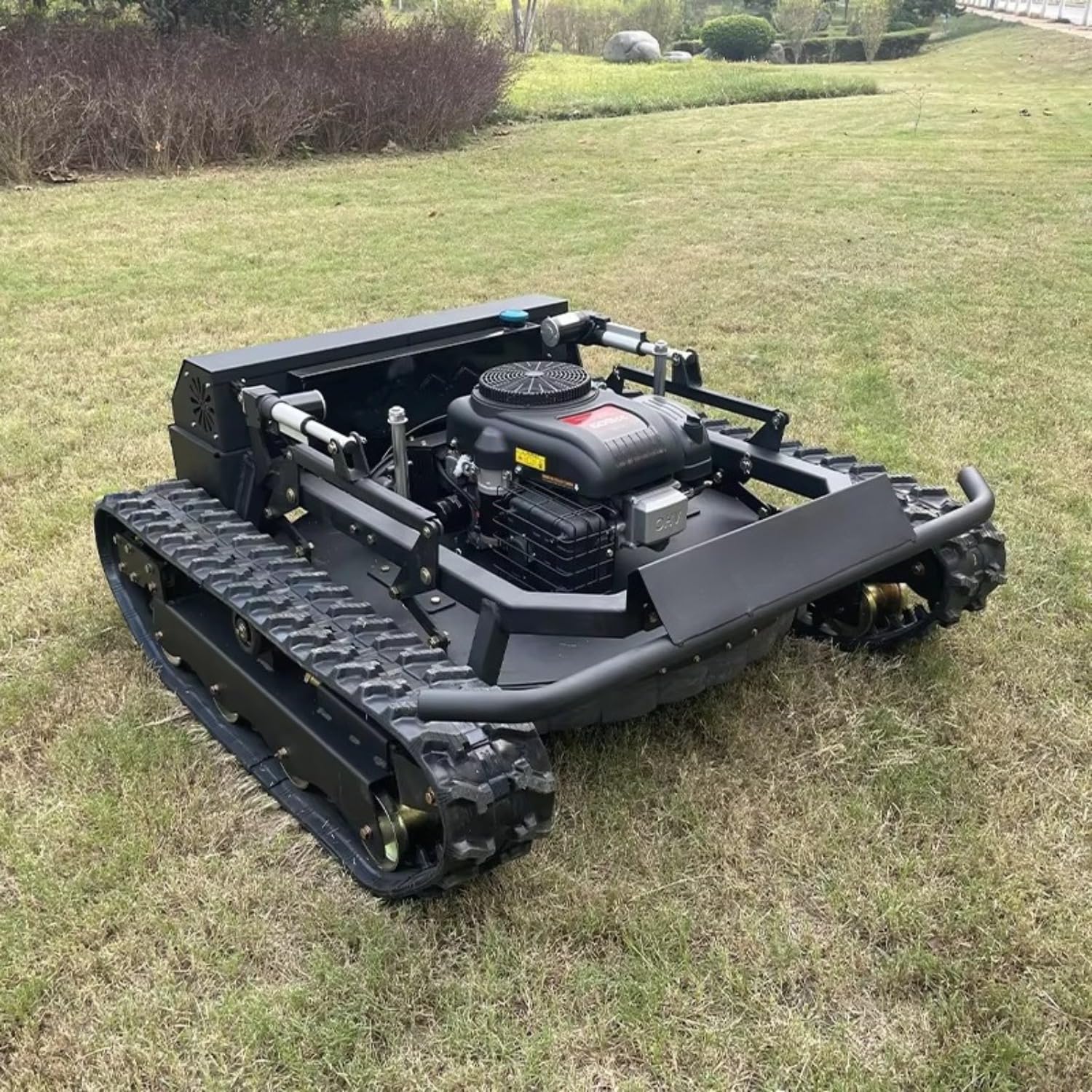 Ancho de corte de 900 mm, diseño de oruga autopropulsada, control remoto inteligente, robot de corte de césped, cortador de césped inteligente, cuidado automático del césped
