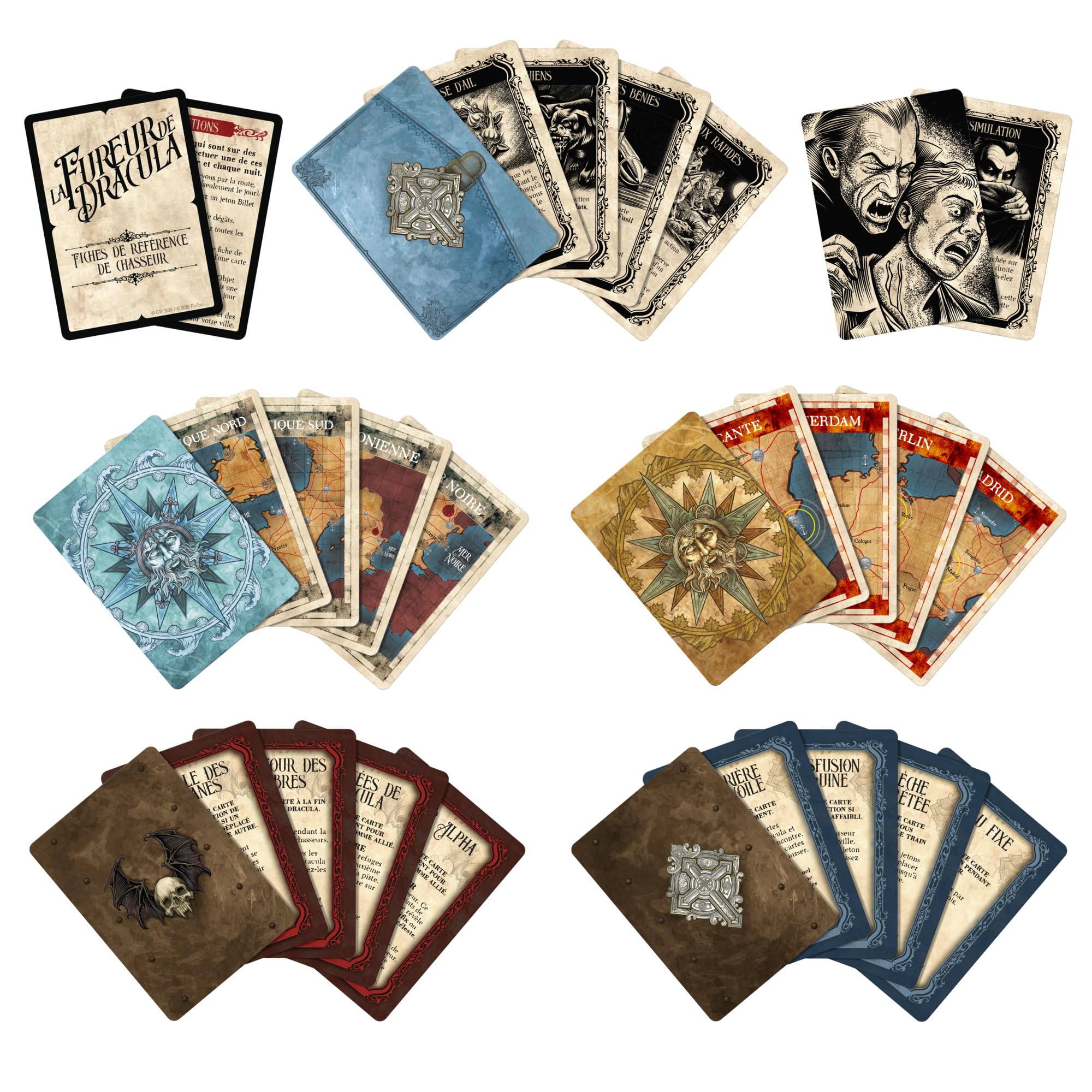 La Fureur de Dracula, 5a edizione | Gioco di deduzione e orrore gotico | Variante Rapide, Nuovo Cacciatore | 2-5 Giocatori | da 14 Anni - Versione italiana