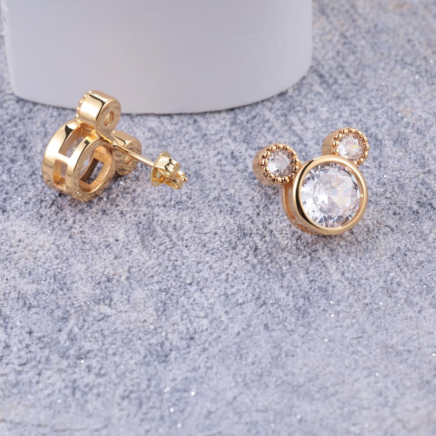 Mouse Earrings Sterling Silver Cute Animal Stud Earrings for Women Hypoallergenic Cubic Zirconia Lovely Earring for Sister - Image 5