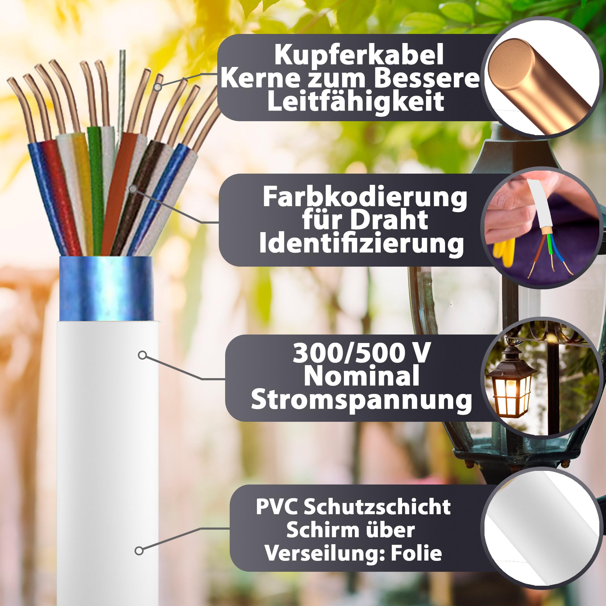 MAS Premium Cable de telecomunicación J-Y(ST) Y 2_4_6X2X0,8, de 5 a 250 m (J-Y(ST) Y 6 x 2 x 0,8, 25 m
