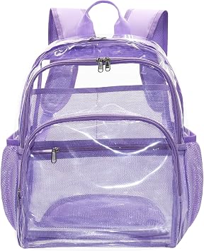 Clear Backpack, Clear Bag Stadium Large See Through Bookbag Heavy Duty PVC Transparent Backpacks for School