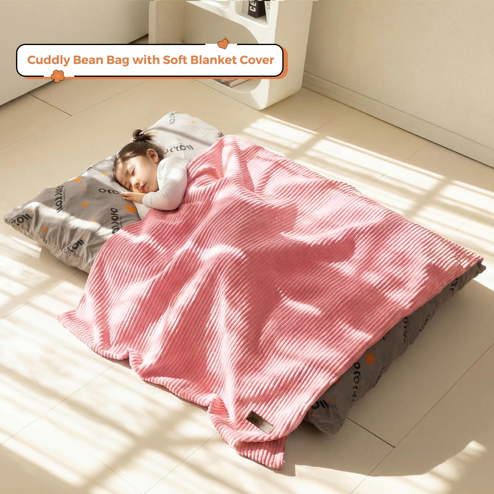 MAXYOYO Pouf pour Enfants, Pouf Confortable en Corde, Pouf géant avec Rembourrage en Mousse Moelleuse, Fauteuil Confortable pour Jouer, Lire, se détendre