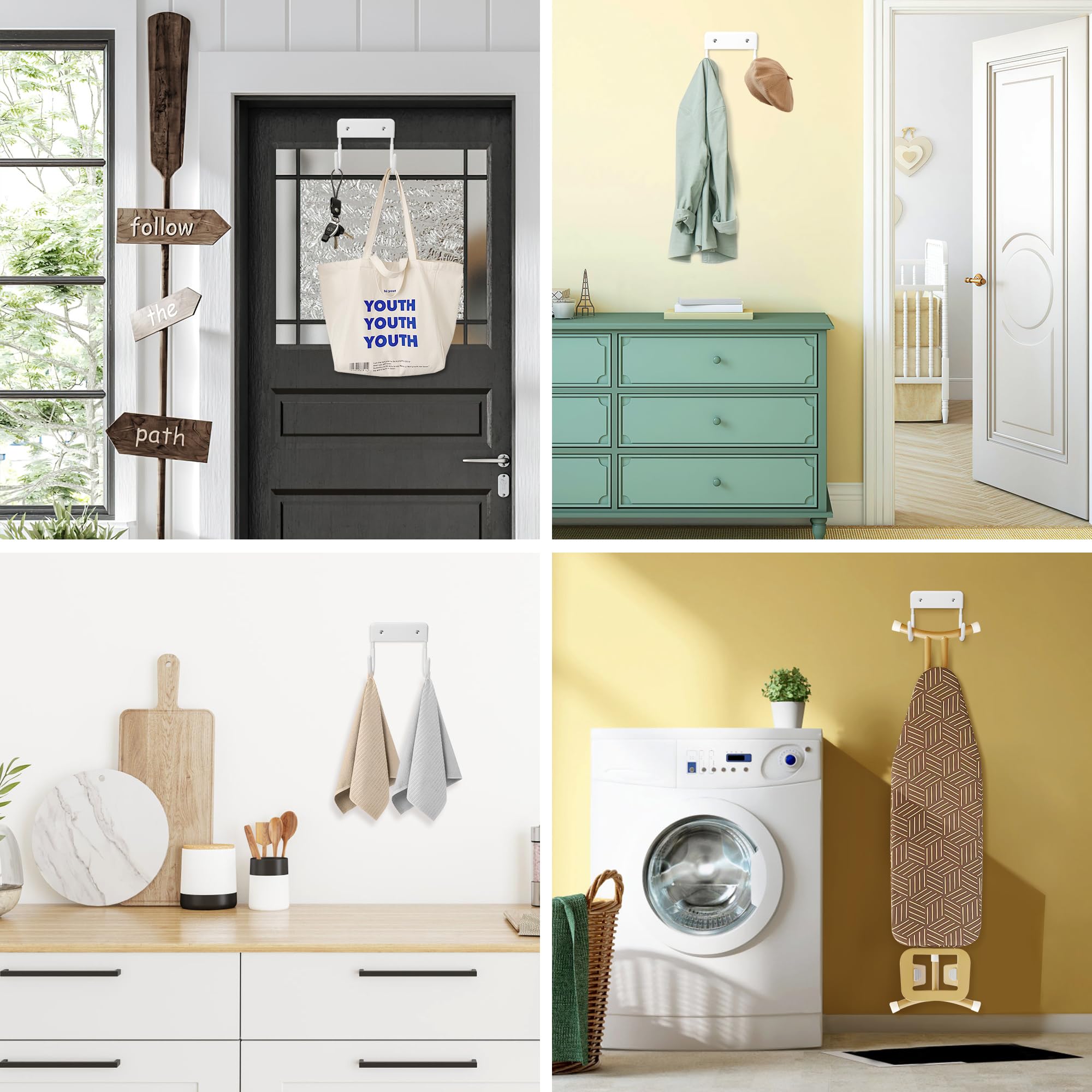 Portaferro Da Stiro A Parete Con Ganci - Organizer Per Ferro Elettrico, Design Compatto E Resistente Al Calore