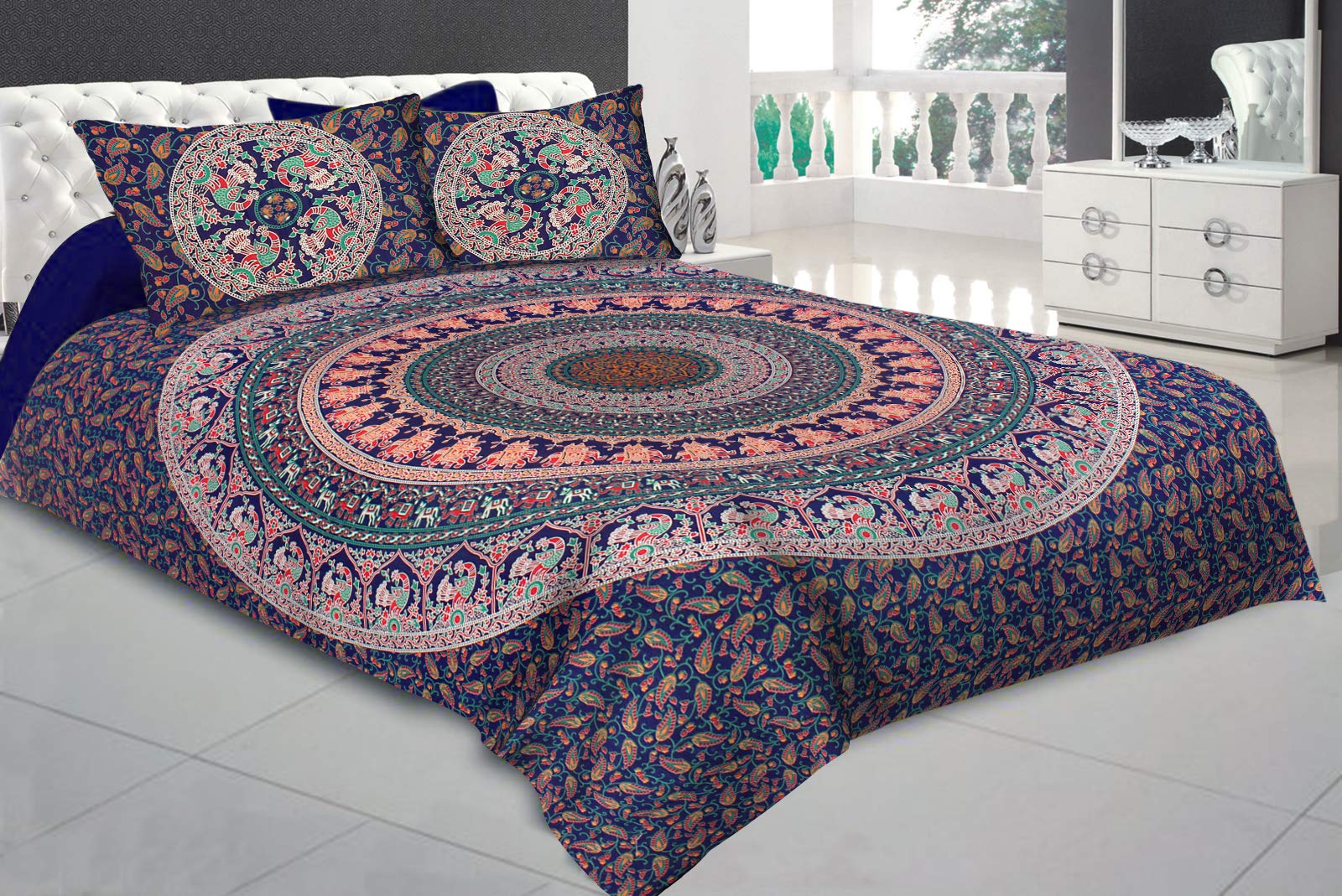See full amazon price history chart for PYAARA PRINTS® 100% Cotton Sanganeri Rajasthani Jaipuri Traditional bedsheet for Double Bed Cotton King Size Bedsheet with 2 Pillow Covers (90X108 inches) (Multi-23) PYAARA PRINTS® 100% Cotton Sanganeri Rajasthani Jaipuri Traditional bedsheet for Double Bed Cotton King Size Bedsheet with 2 Pillow Covers (90X108 inches) (Multi-23) (B0C6SXF39B) Amazon Price History, Amazon Price Tracker