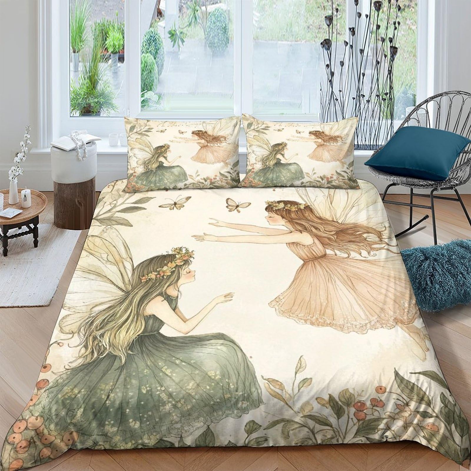 Ctjqhvkz Style-2 3D Printed Fairy Tale Forest Fitted Sheet Microfiber Soft Slip-Resistant Bed Cover For Bedroom Guest Room Decor Single（135X200cm）