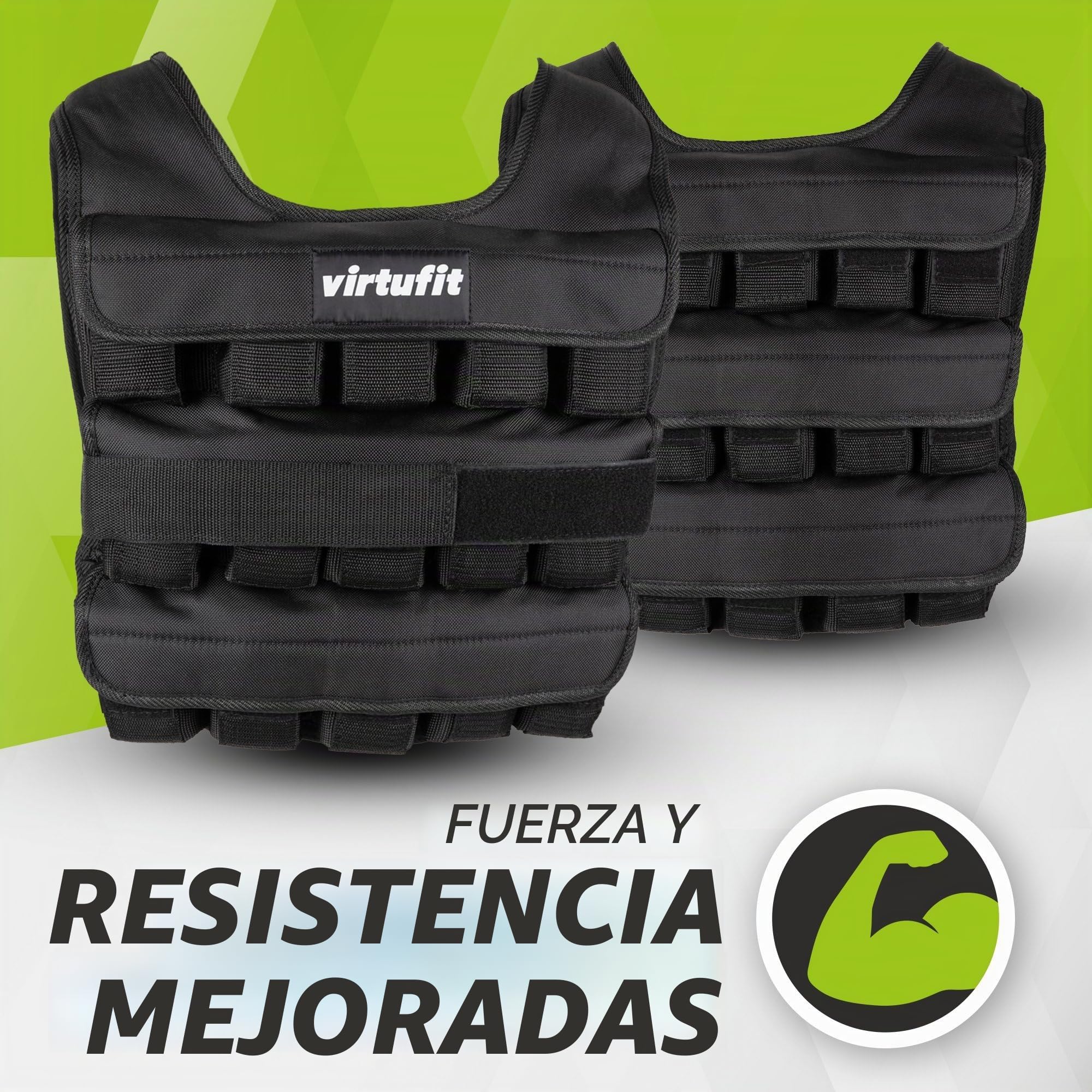 VirtuFit Chaleco de peso ajustable Pro – 10 kg hasta 30 kg (30 kg)