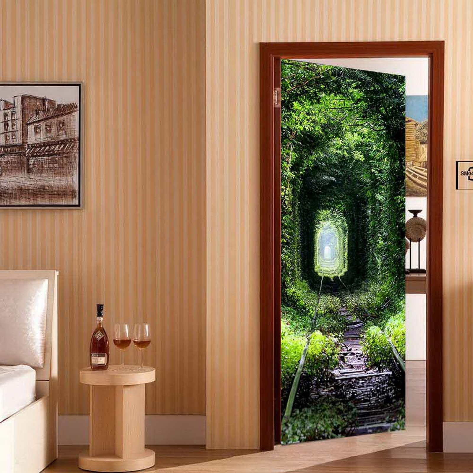 Adesivo 3D Per Porte Buddha | Pellicola Autoadesiva 77x200cm, PVC Impermeabile