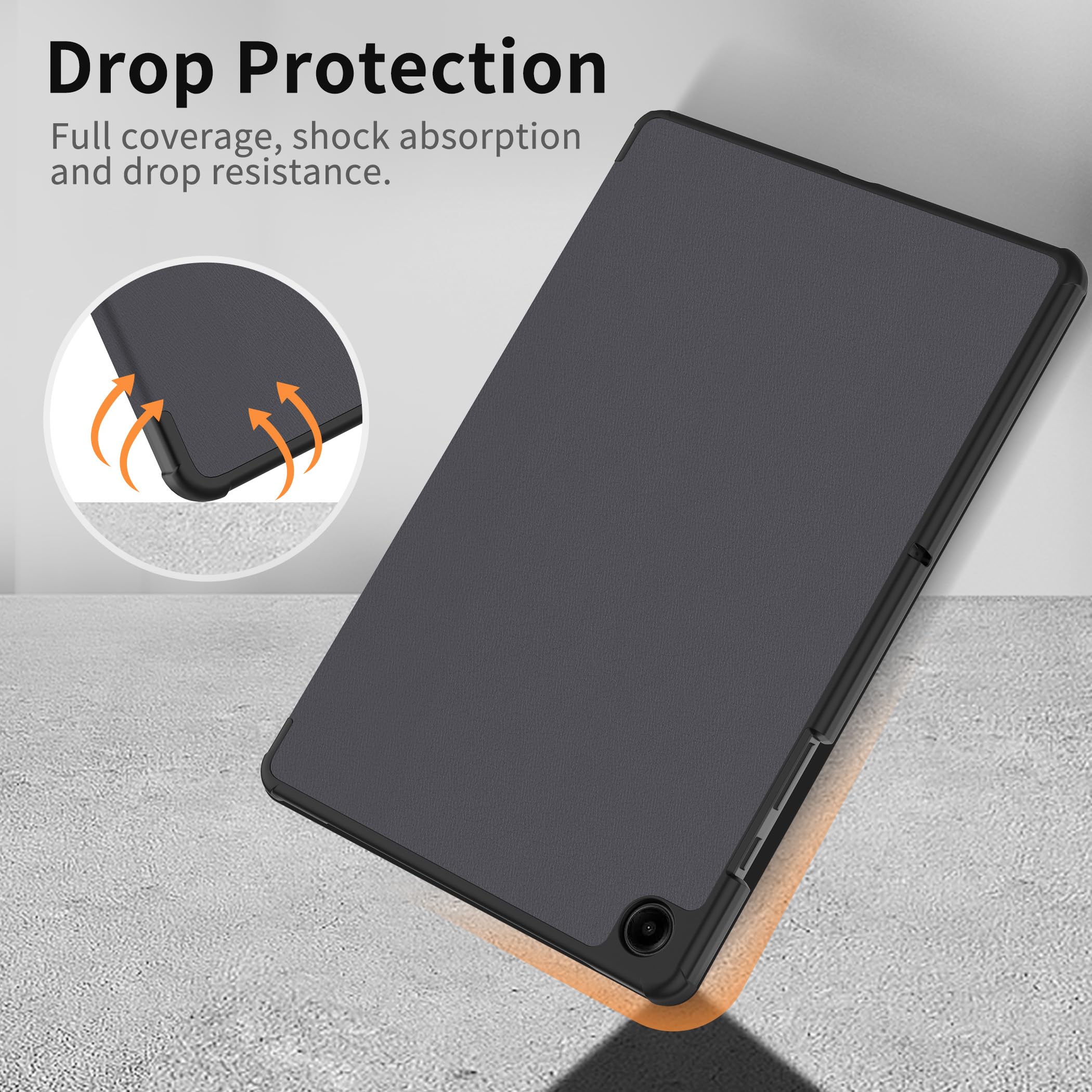 EasyAcc Custodia Cover Compatibile con Samsung Galaxy Tab A9+ / A9 Plus 11 Pollici 2023 SM-X210/ X215/ X216 Tablet, Grigio Scuro